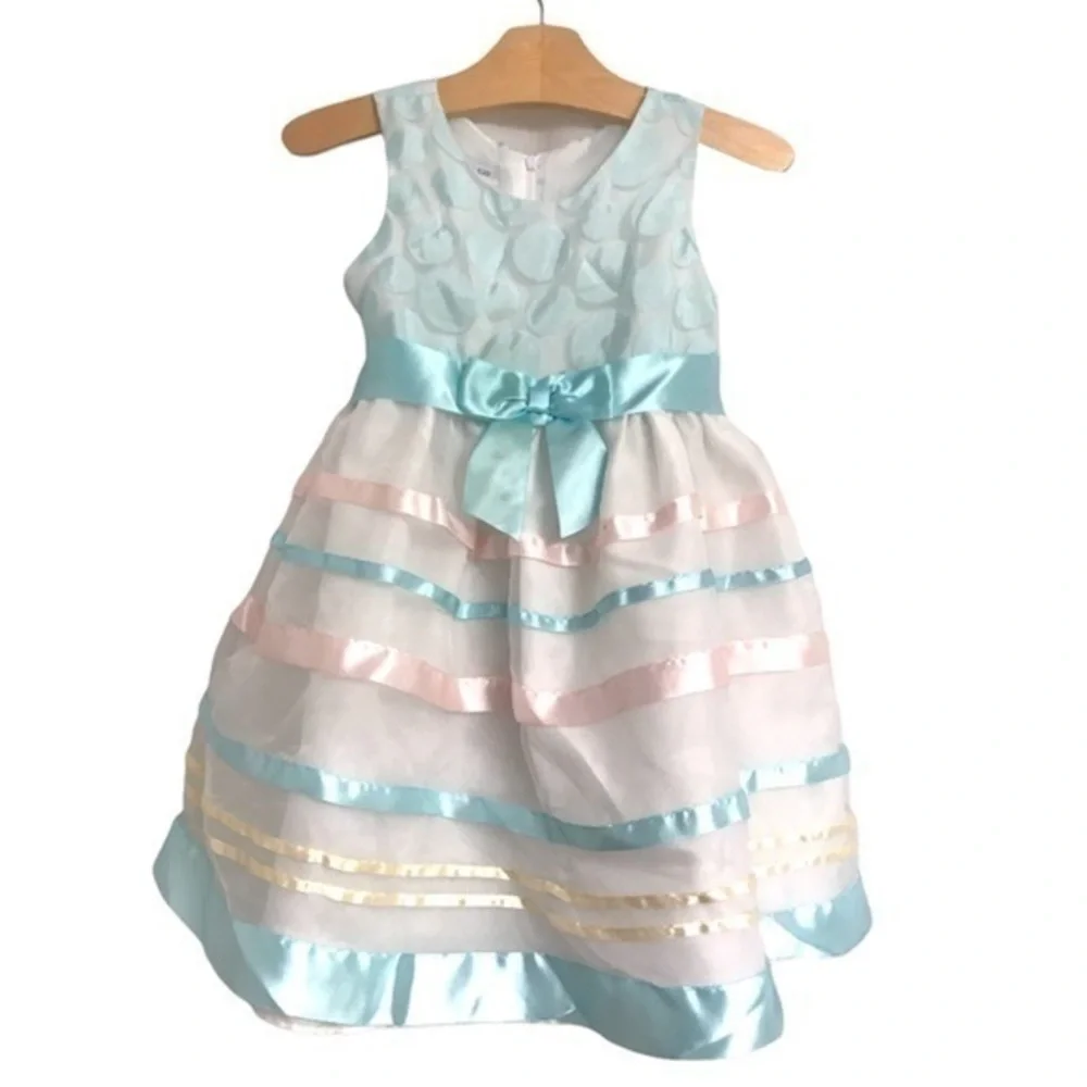Bonnie Jean Dress Size 5 Aqua Color